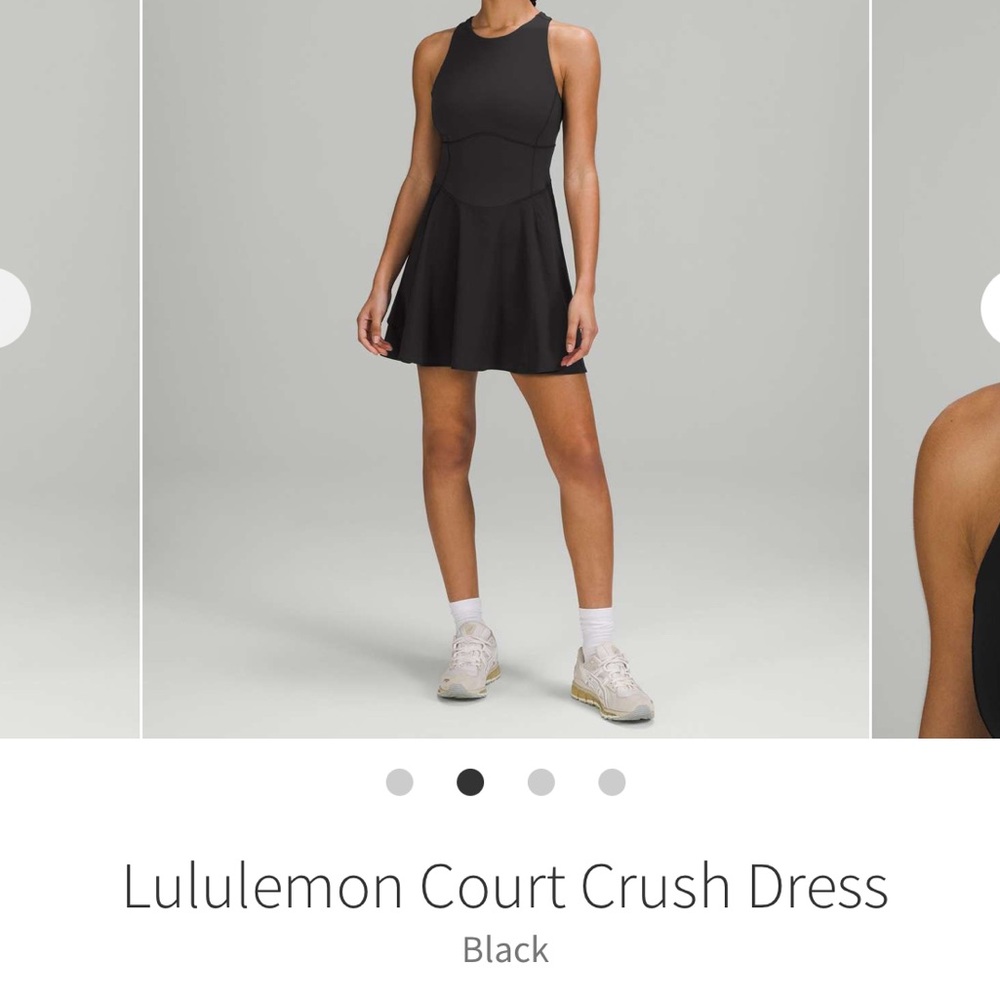 Lululemon Court crush dress black like new size 8 shorts bra skirt small medium